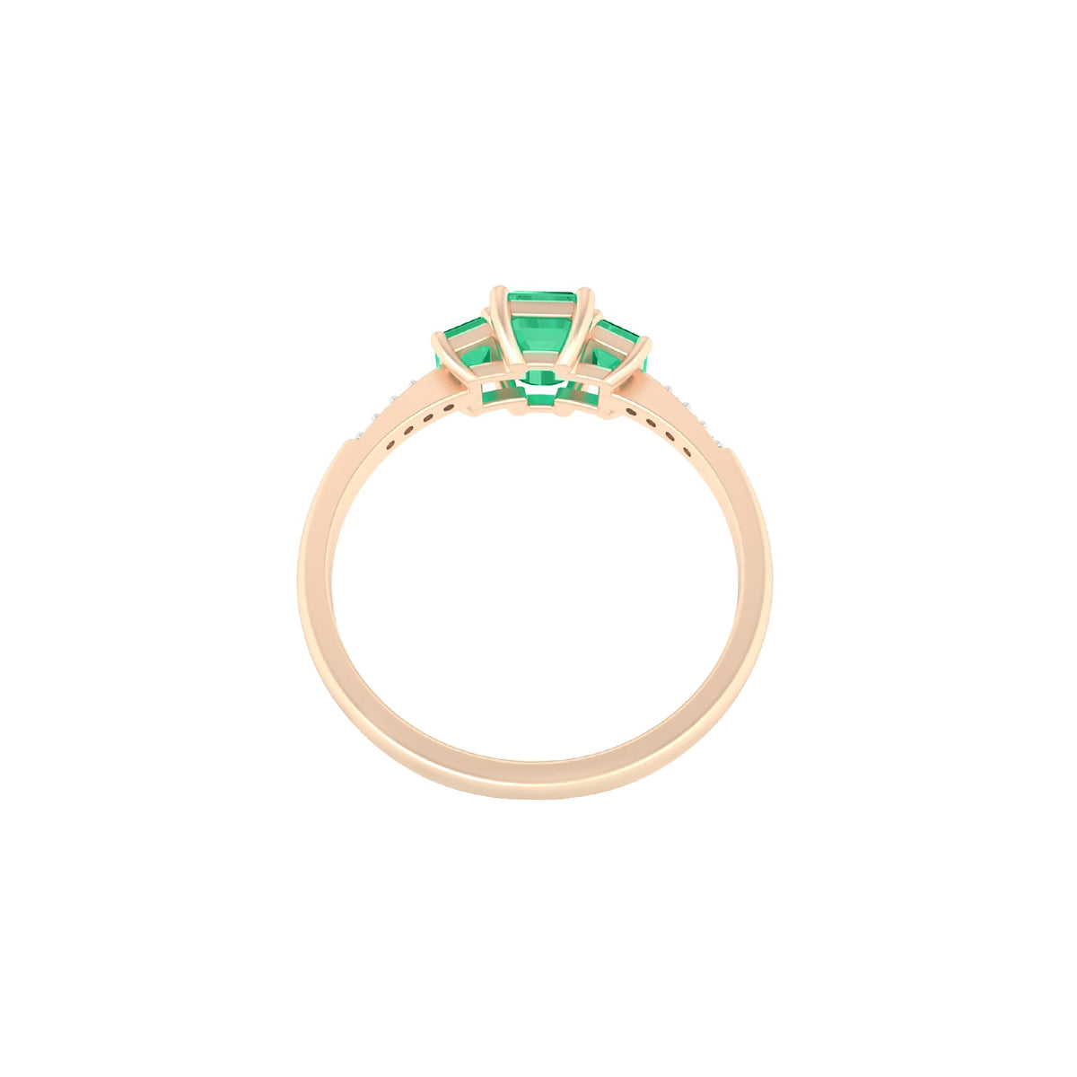 Zambian Emerald Ring with White Diamond in 18Kt Gold 1.18cts