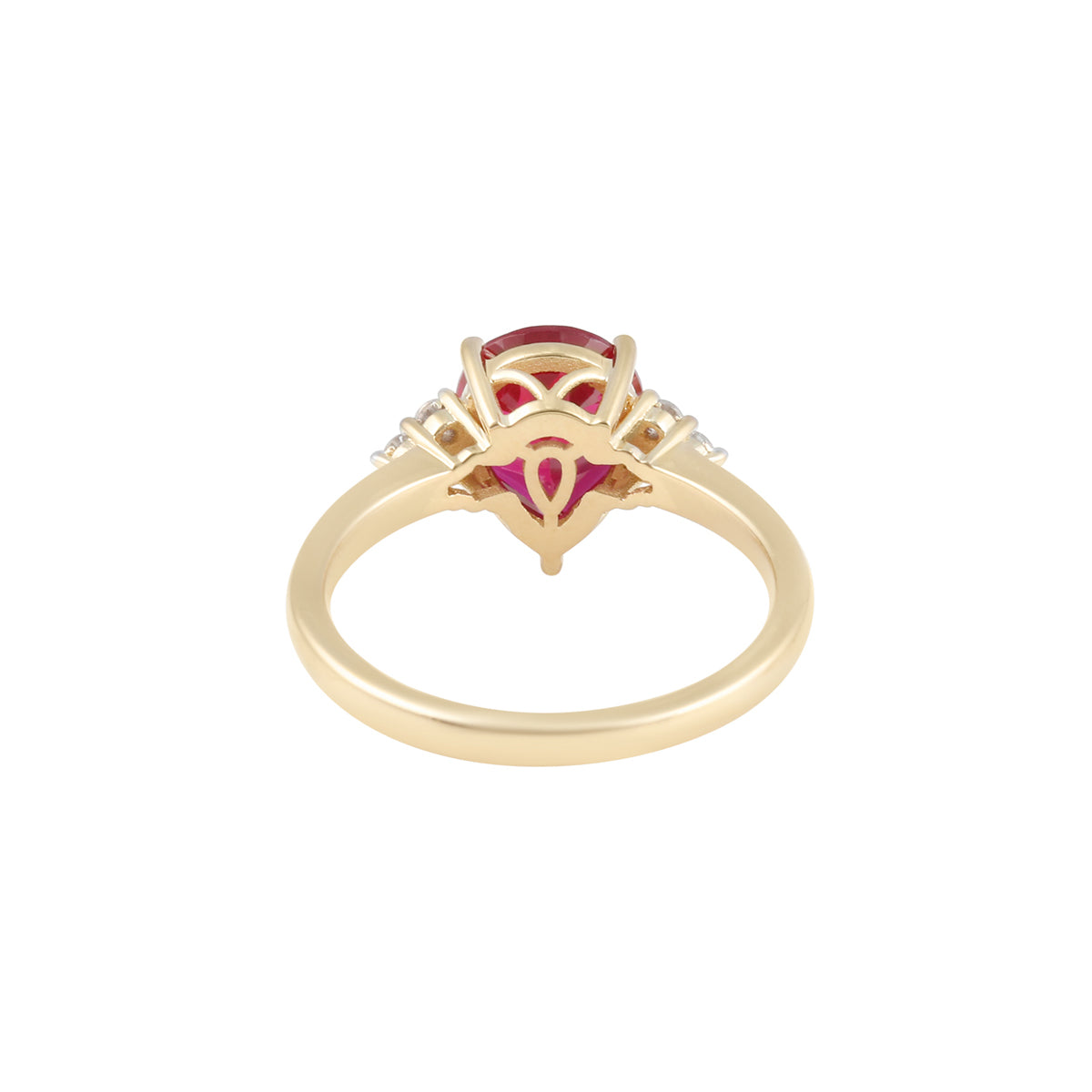 Ruby Ring with White Diamond in 14KT Gold 3.58cts.