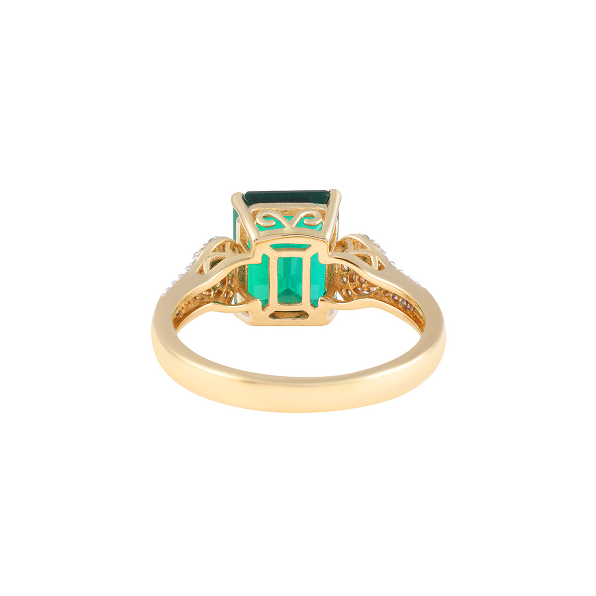 Emerald & Pink Sapphire Ring with White Diamond in 14KT Gold 3.38cts.