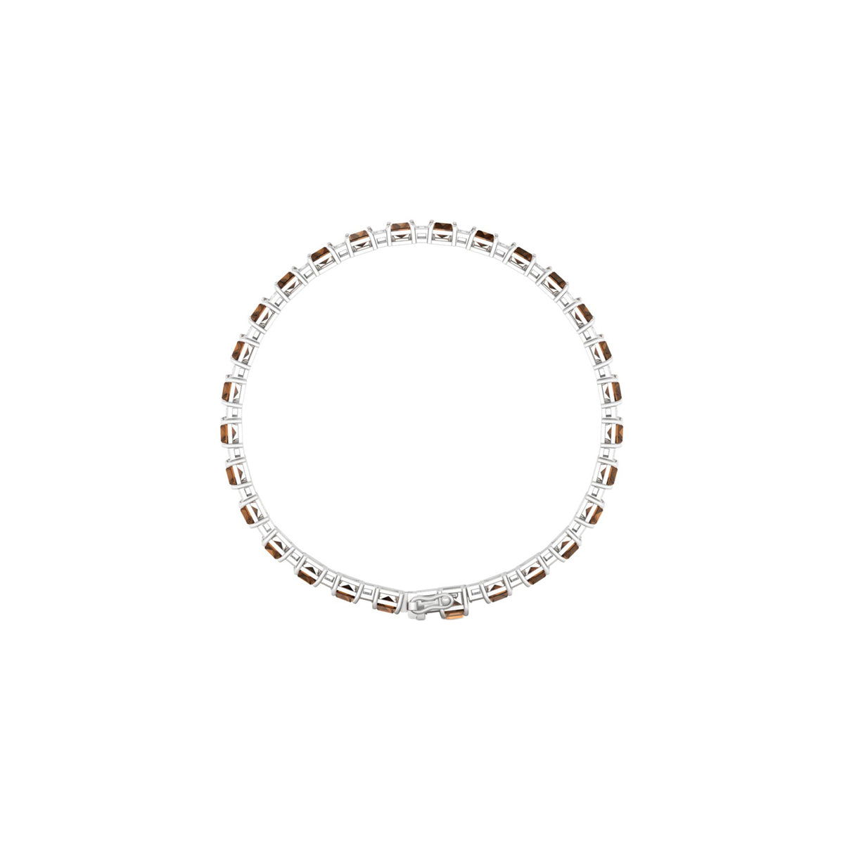 Smokey Quartz Bracelet with White Diamond in 18Kt White Gold 22.60cts