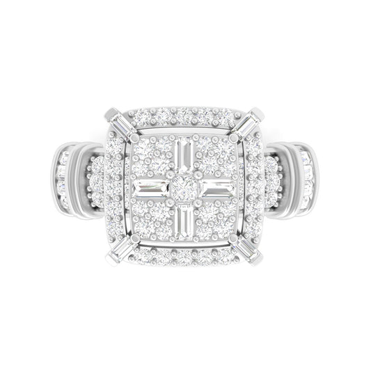 18KT White Gold With White Diamond Engagement Ring 0.73ct