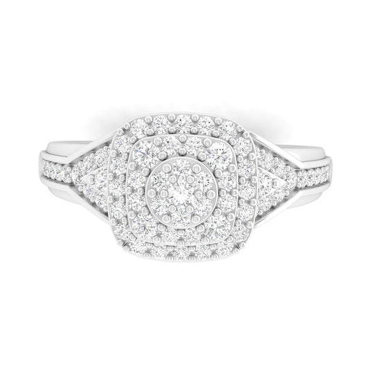 18KT White Gold With White Diamond  Engagement Ring 0.49ct
