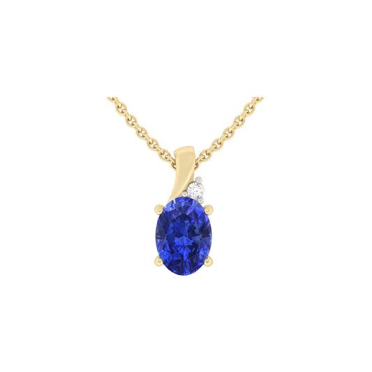 AA+ Tanzanite Pendant with White Diamond in 18Kt Gold 0.86cts