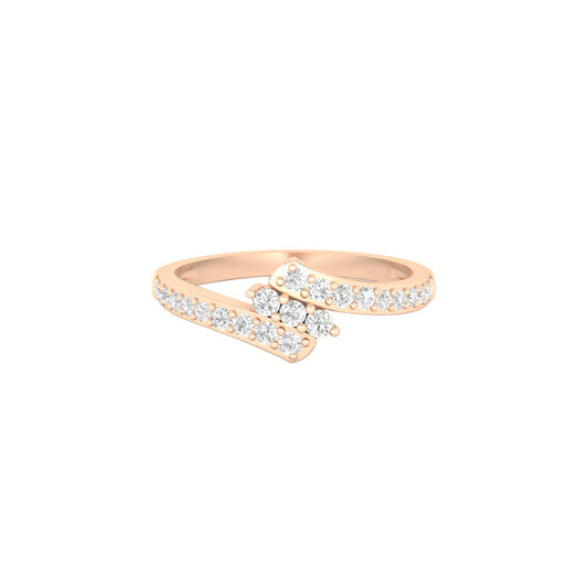 18KT Rose Gold with White Diamond Ring 0.28ct