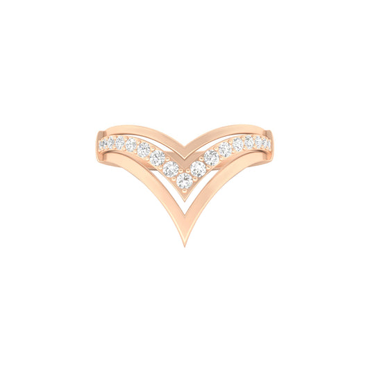 18KT Rose Gold with White Diamond Ring 0.30ct