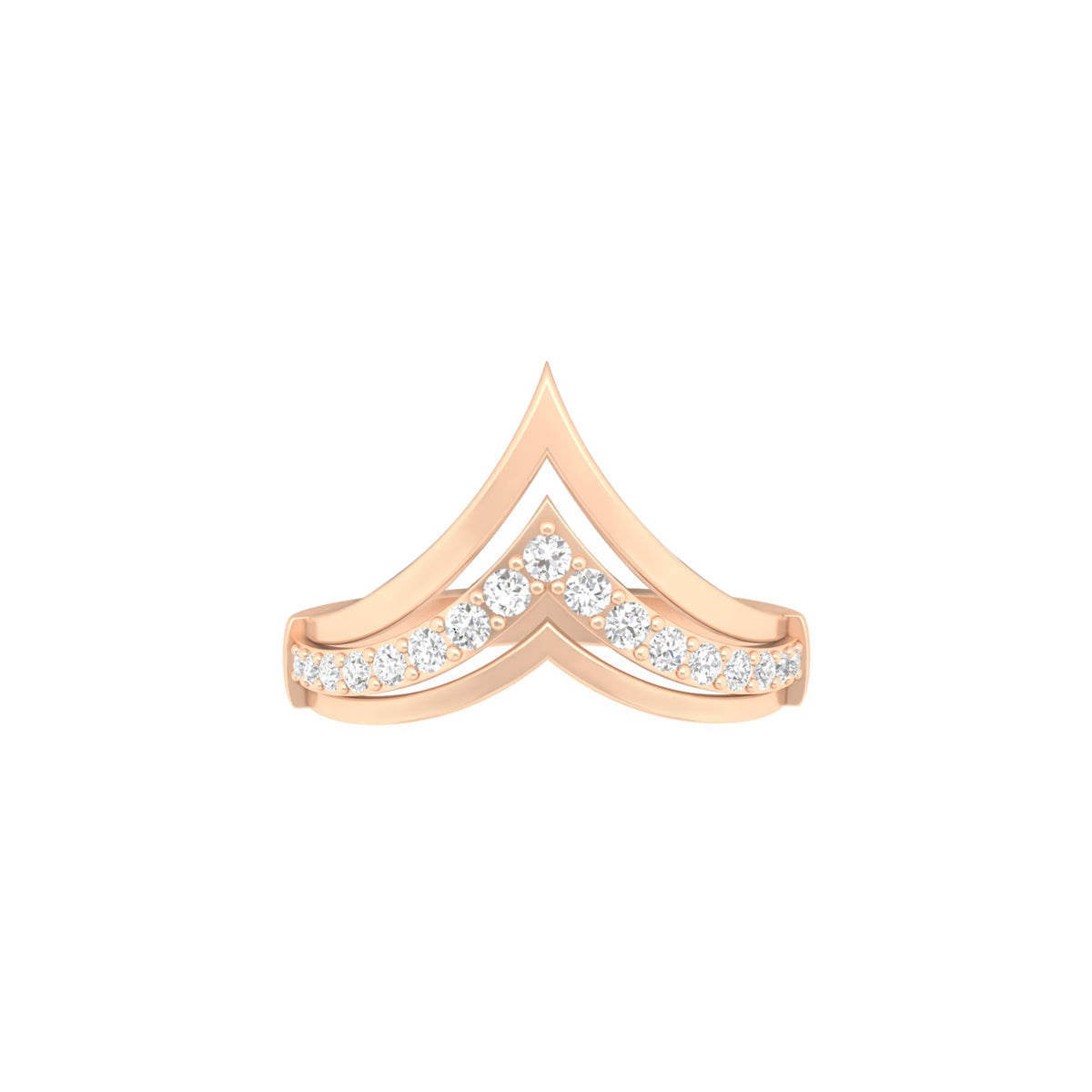 18KT Rose Gold with White Diamond Ring 0.30ct
