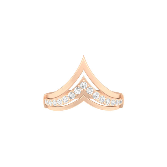 18KT Rose Gold with White Diamond Ring 0.30ct