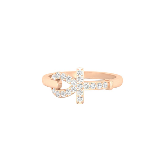 18KT Rose Gold with White Diamond Ring 0.23ct