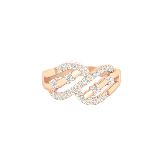 18KT Rose Gold with White Diamond Ring 0.34ct