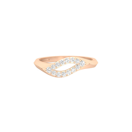 18KT Rose Gold with White Diamond Ring 0.19ct