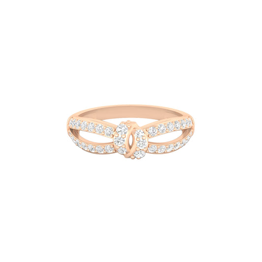 18KT Rose Gold with White Diamond Ring 0.44ct