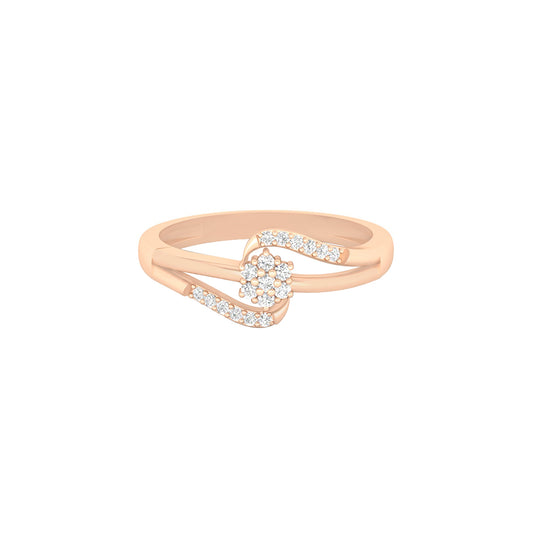 18KT Rose Gold with White Diamond Ring 0.12ct