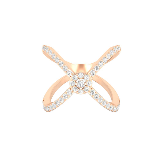 18KT Rose Gold with White Diamond Ring 0.60ct