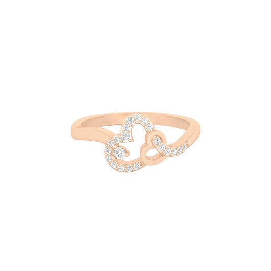 18KT Rose Gold with White Diamond Ring 0.13ct