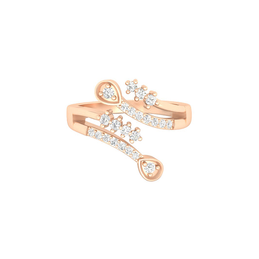 18KT Rose Gold with White Diamond Ring 0.32ct