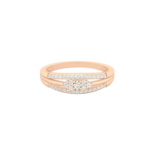 18KT Rose Gold with White Diamond Ring 0.23ct