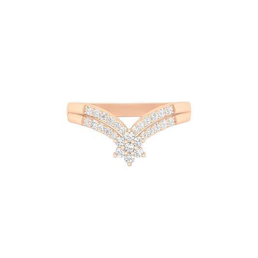 18KT Rose Gold with White Diamond Ring 0.26ct