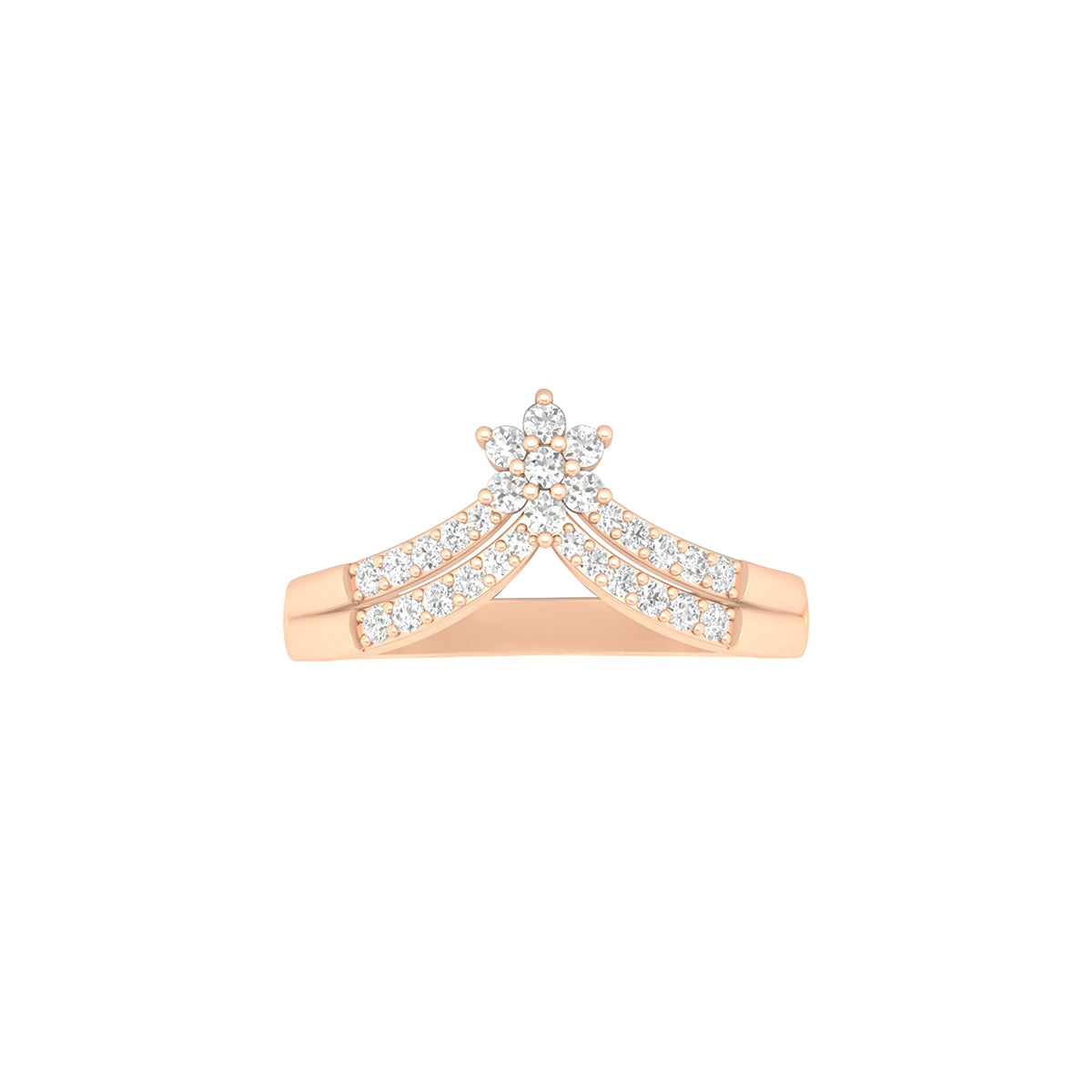 18KT Rose Gold with White Diamond Ring 0.26ct