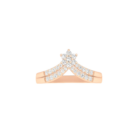 18KT Rose Gold with White Diamond Ring 0.26ct