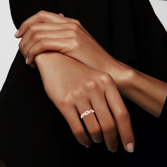 18KT Rose Gold with White Diamond Ring 0.14ct