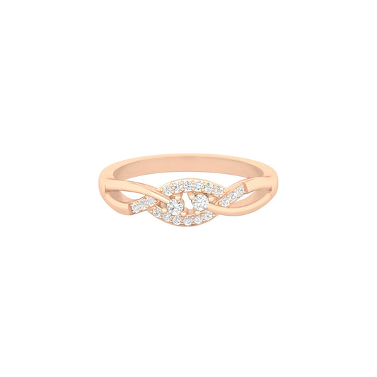 18KT Rose Gold with White Diamond Ring 0.14ct