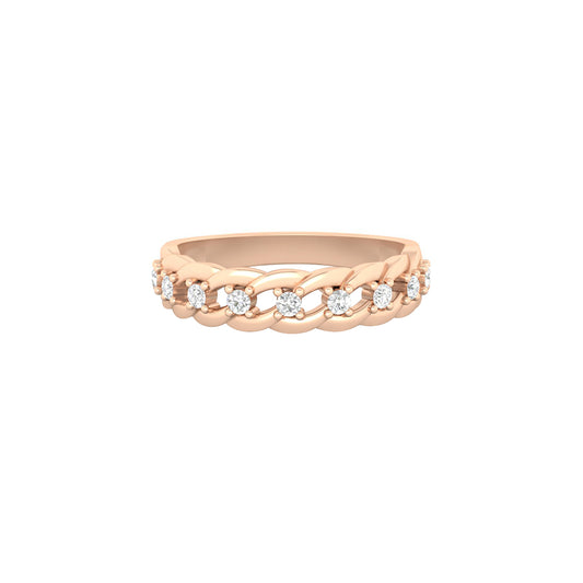 18KT Rose Gold with White Diamond Ring 0.21ct