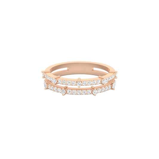 18KT Rose Gold with White Diamond Ring 0.34ct