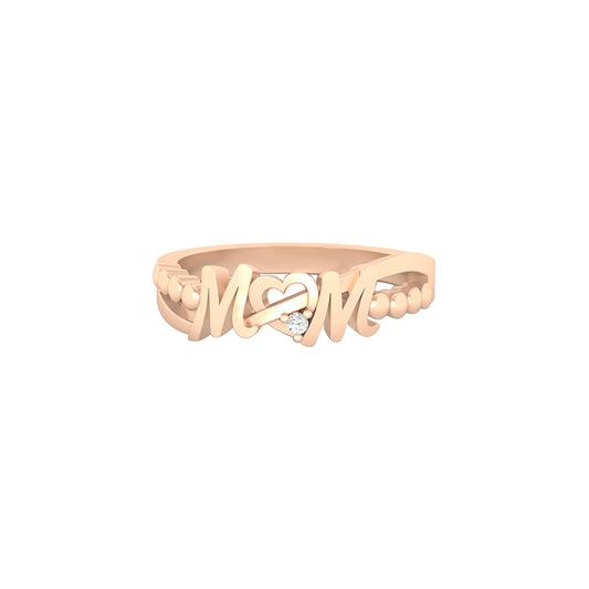 18KT Rose Gold with White Diamond Ring 0.01ct