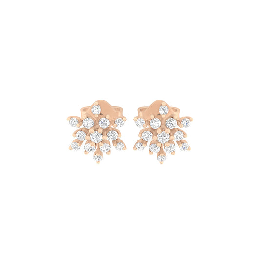 18KT Rose Gold with White Diamond Stud Earrings 0.34cts