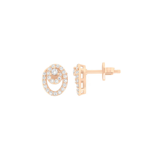 18KT Rose Gold with White Diamond Stud Earrings 0.32cts