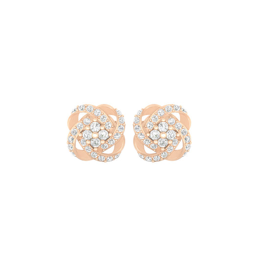 18KT Rose Gold with White Diamond Stud Earrings 0.45cts