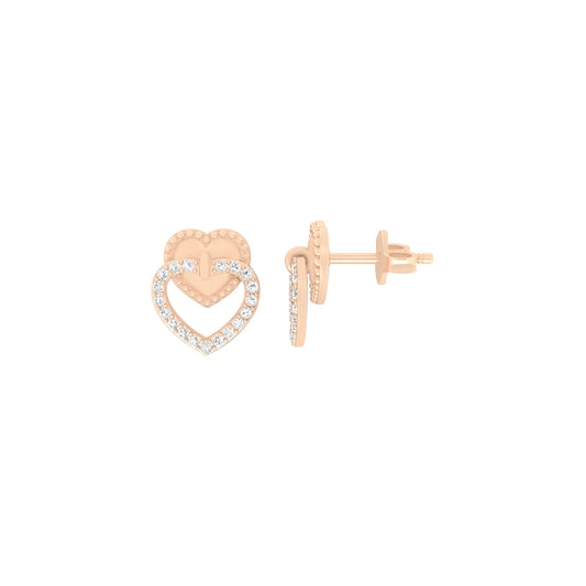 18KT Rose Gold with White Diamond Stud Earrings 0.27cts
