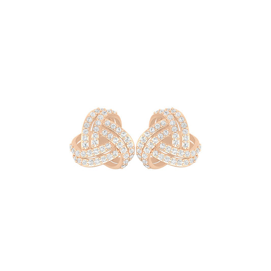 18KT Rose Gold with White Diamond Stud Earrings 0.46cts