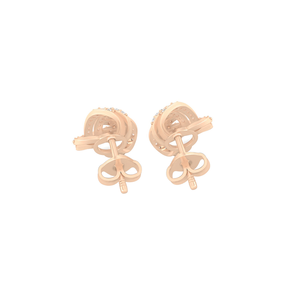 18KT Rose Gold with White Diamond Stud Earrings 0.46cts