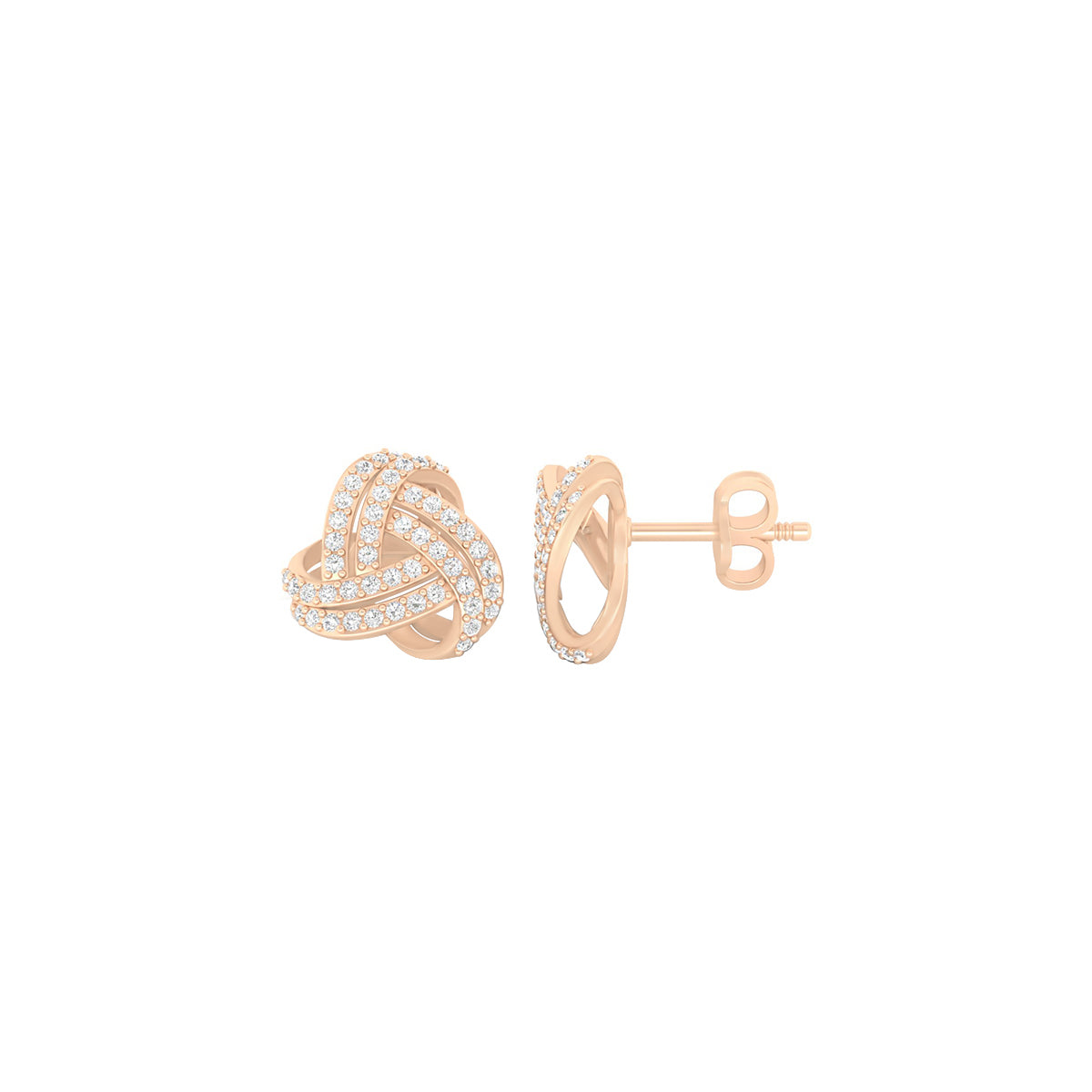 18KT Rose Gold with White Diamond Stud Earrings 0.46cts