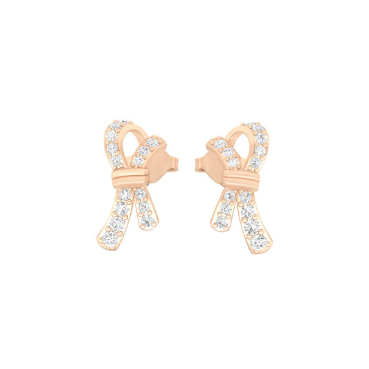 18KT Rose Gold with White Diamond Stud Earrings 0.35cts