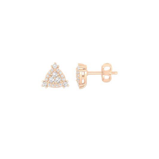 18KT Rose Gold with White Diamond Stud Earrings 0.38cts