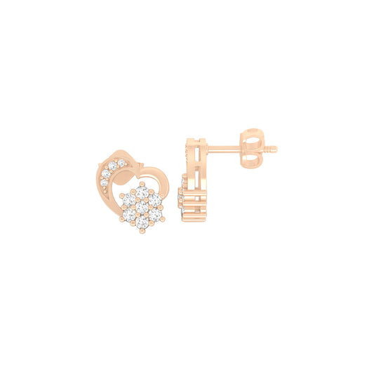 18KT Rose Gold with White Diamond Stud Earrings 0.42cts