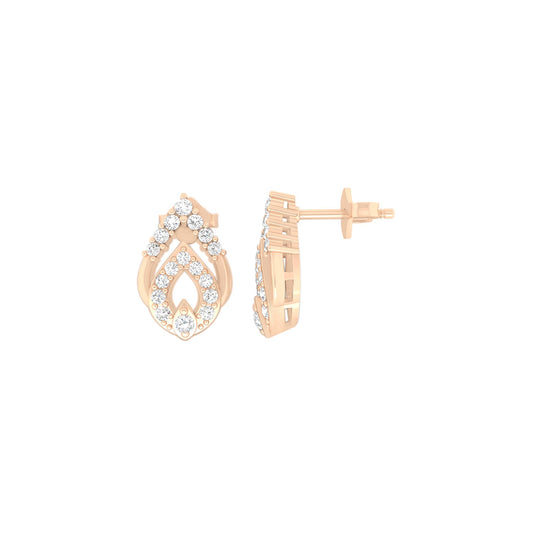 18KT Rose Gold with White Diamond Stud Earrings 0.53cts