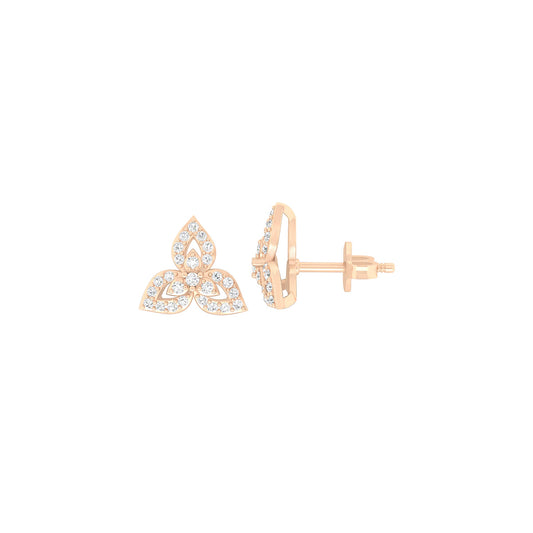 18KT Rose Gold with White Diamond Stud Earrings 0.37cts