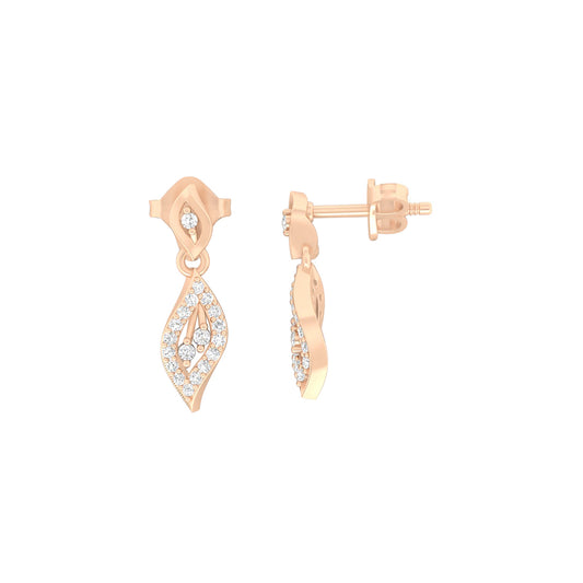 18KT Rose Gold with White Diamond Drop Earrings 0.22cts