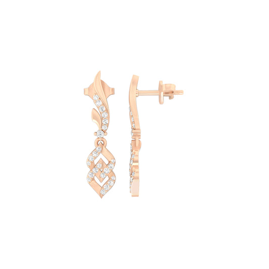 18KT Rose Gold with White Diamond Drop Earrings 0.27cts