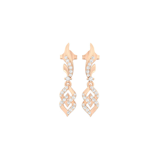 18KT Rose Gold with White Diamond Drop Earrings 0.27cts