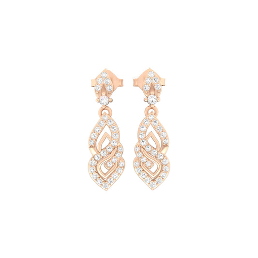 18KT Rose Gold with White Diamond Drop Earrings 0.44cts