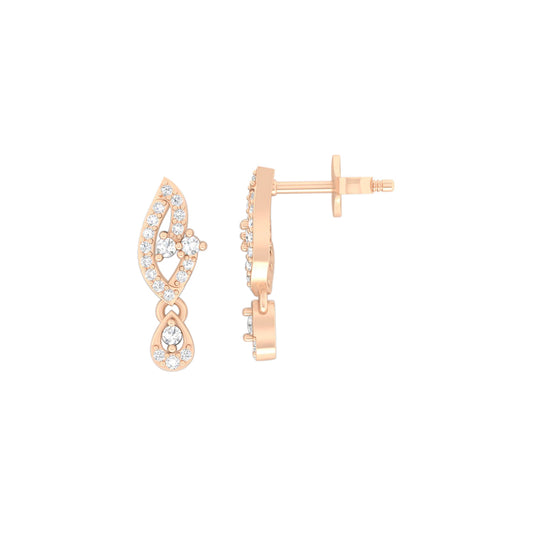18KT Rose Gold with White Diamond Drop Earrings 0.28cts