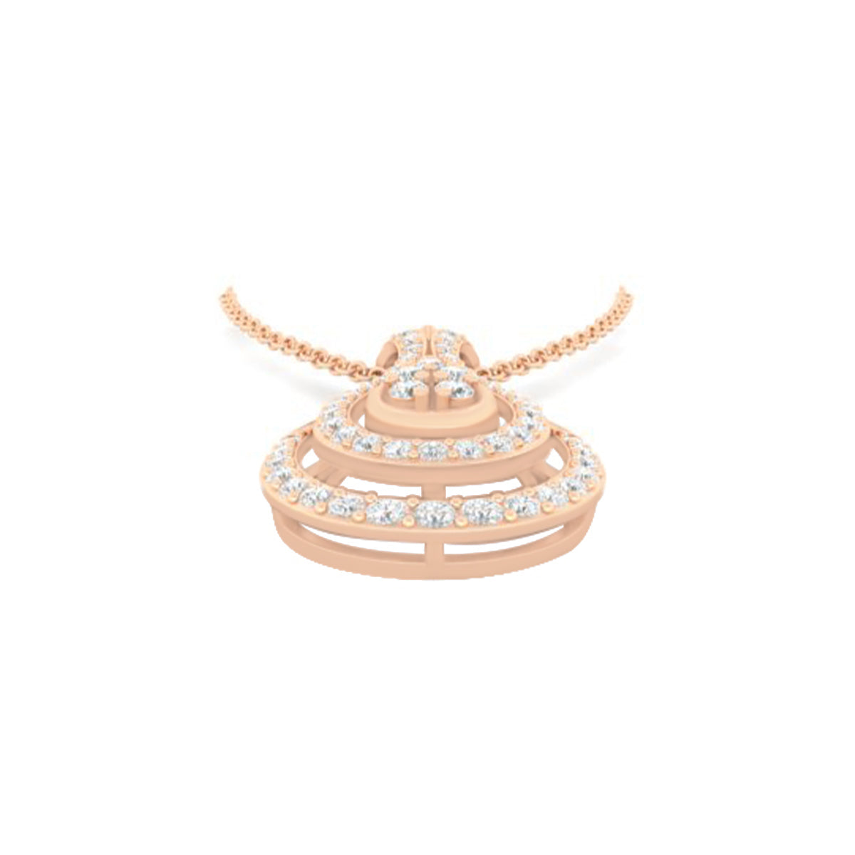 18KT Rose Gold with White Diamond Pendant 0.42cts