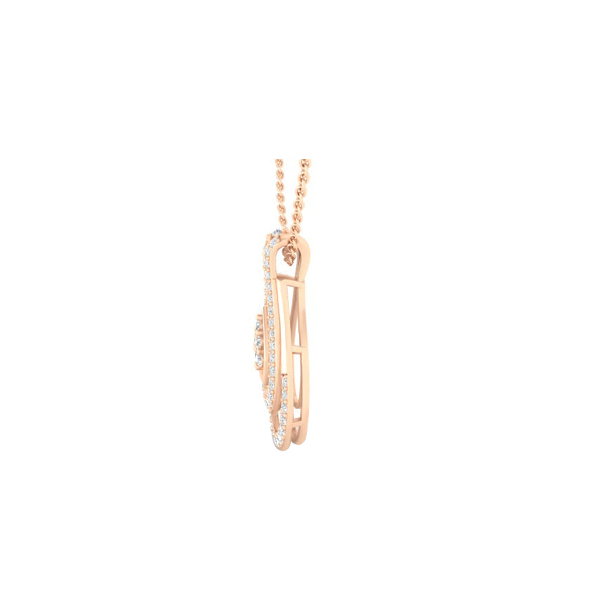18KT Rose Gold with White Diamond Pendant 0.42cts