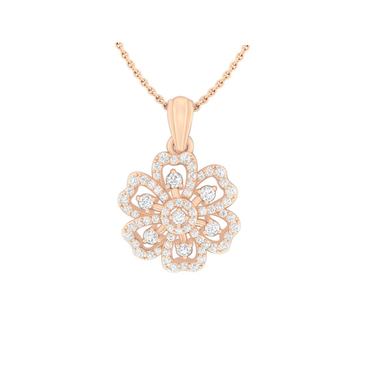 18KT Rose Gold with White Diamond Pendant 0.66cts