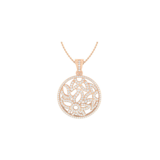 18KT Rose Gold with White Diamond Pendant 1.25cts
