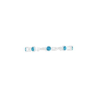 Teal Kyanite Bracelet with White Diamond in Platinum 950 2.67cts.